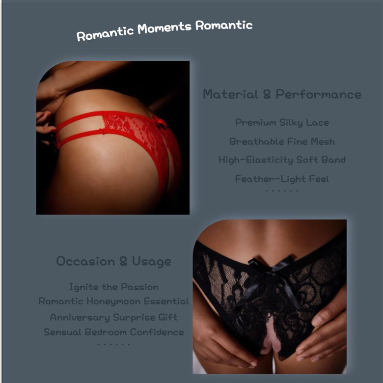 [Astante Living] Women Sexy Open Crotch Lace Panties – Crotchless Thong Mesh Lingerie G-String Underwear for Ladies, Wife & Couples, One Size Fits Most