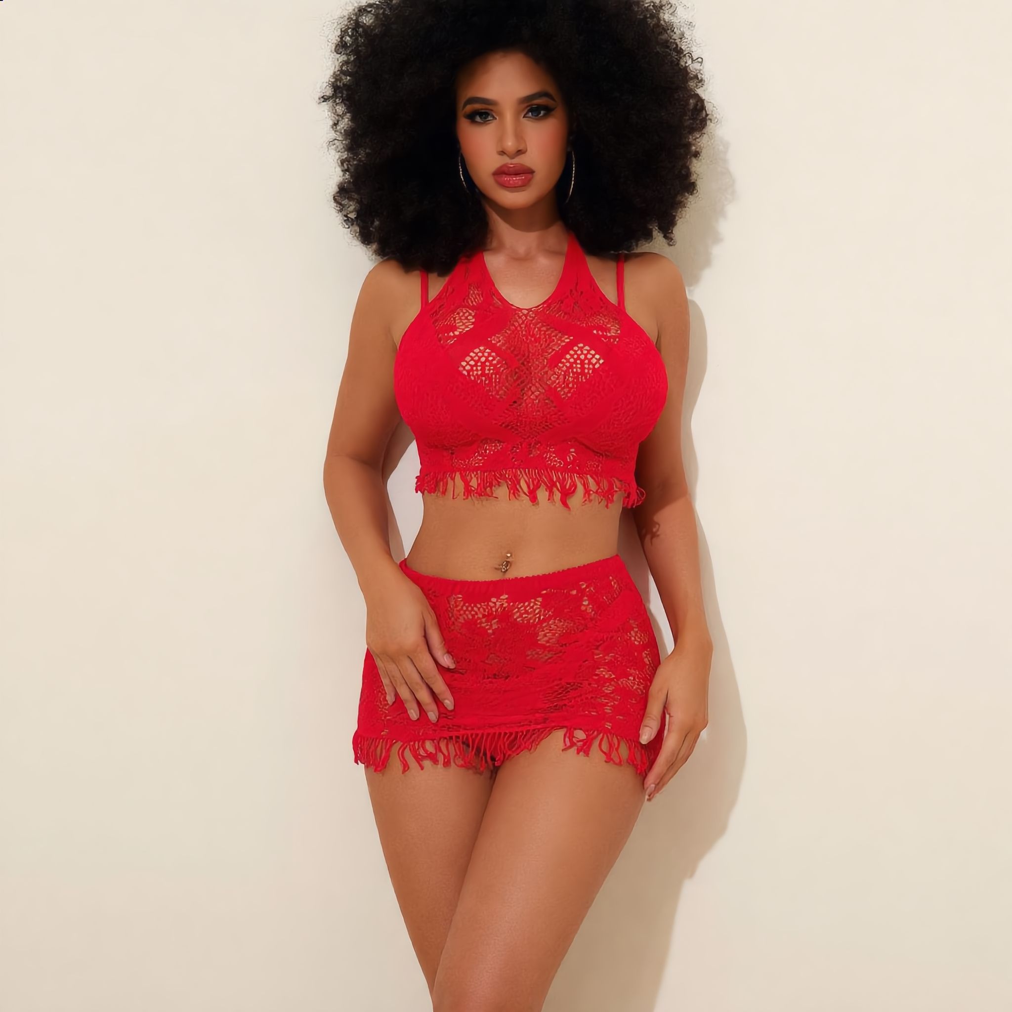 [Astante Living] Sexy Top+Underwear Sex Lingerie Fishing Net High Elasticity Hollowed out Bra underpant sex toys adult gift Sexy lace Teddy Outfit for Women, Erotic Nightwear for Couples