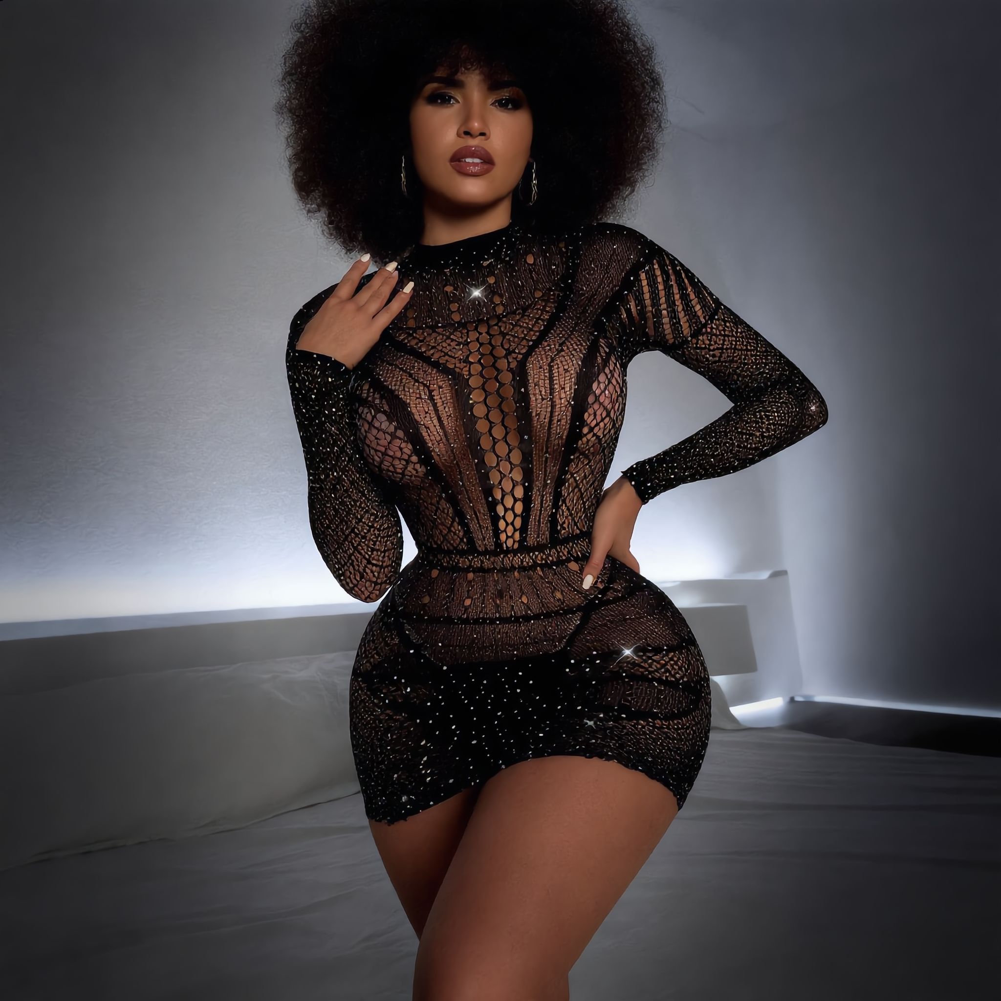 [Astante Living] Women'S Lingerie Sexy Lingerie,Sexy Top+Underwear Sex Lingerie Fishing Net High Elasticity Hollowed out Bra underpant sex toys adult gift Sexy lace