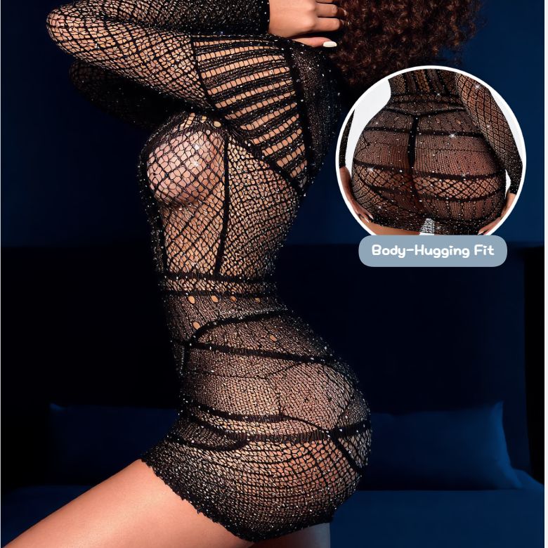 [Astante Living] Women'S Lingerie Sexy Lingerie,Sexy Top+Underwear Sex Lingerie Fishing Net High Elasticity Hollowed out Bra underpant sex toys adult gift Sexy lace