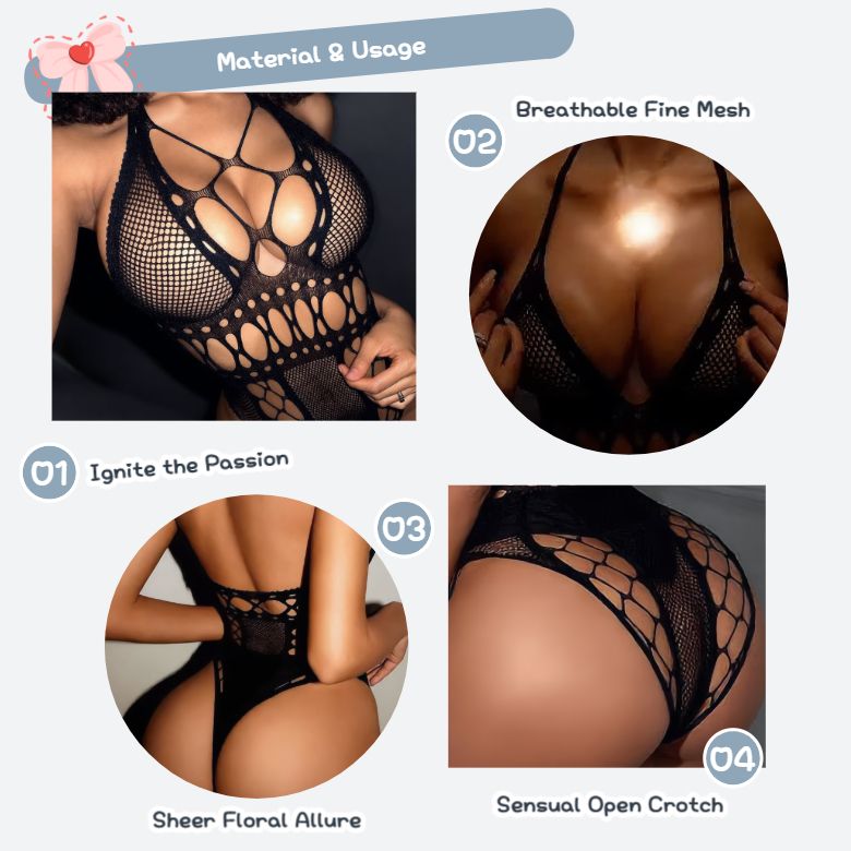 [Astante Living] Sexy Top+Underwear Sex Lingerie Fishing Net High Elasticity Hollowed out Bra underpant sex toys adult gift Sexy laceUnderwear Sex Clothes Nightgow, Erotic Nightwear for Couples