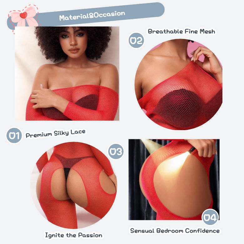 [Astante Living] Sexy Top+Underwear Sex Lingerie Fishing Net High Elasticity Hollowed out Bra underpant sex toys adult gift Sexy laceOutfit for Women, Erotic Nightwear for Couples