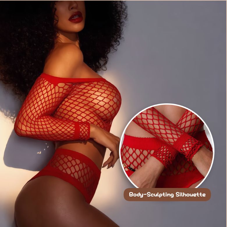 [Astante Living] Sexy Top+Underwear Sex Lingerie Fishing Net High Elasticity Hollowed out Bra underpant sex toys adult gift Sexy lace