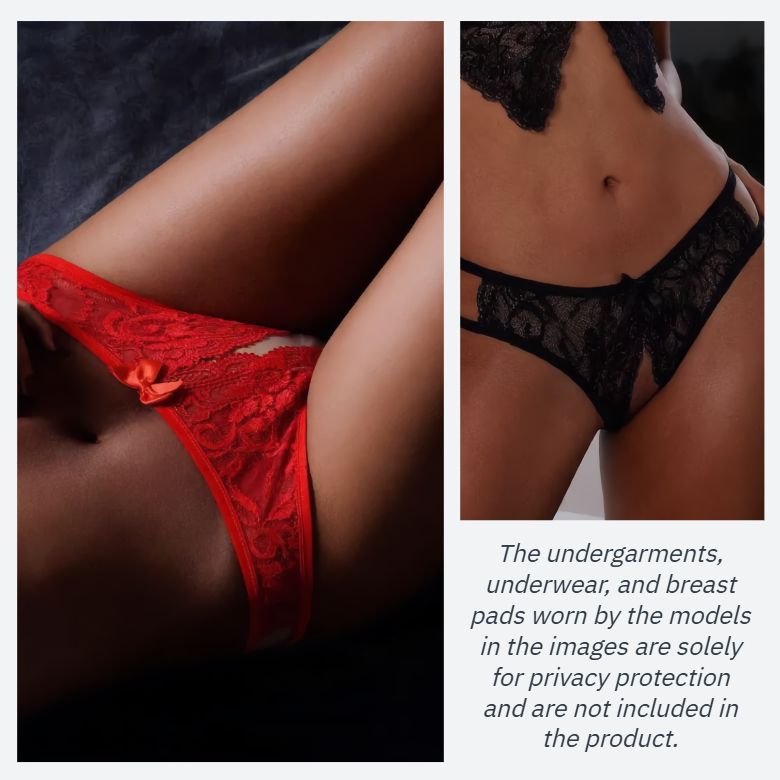 [Astante Living] Women Sexy Open Crotch Lace Panties – Crotchless Thong Mesh Lingerie G-String Underwear for Ladies, Wife & Couples, One Size Fits Most