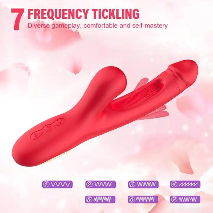 Multifunction Electric Vibrator Wand Adult Sex Toy for Women, 7 Vibration Frequencies with Suction and Tapping Functions, Soft Silicone and ABS, Water-Resistant, Under 60dB, Foreplay Use view 4
