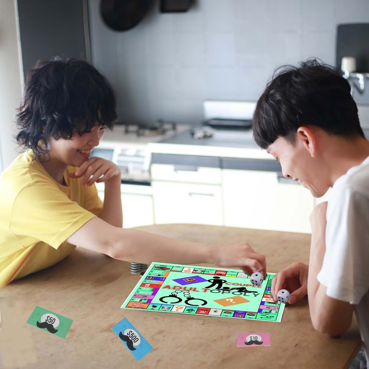 Adult Couples Sex Board Game Set, 50 x 50 cm Board with Dice and Playing Pieces, Roll-and-Move Sexual Position Challenge Game for Couples, Newlyweds, Date Night, Parties and Intimacy Play