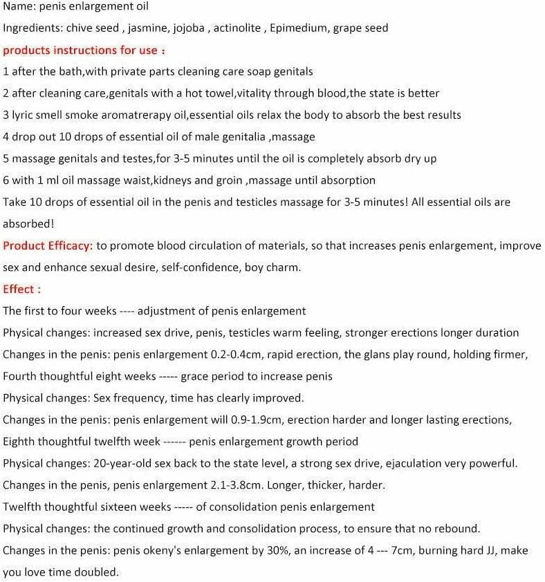 Penis Enlargement Oil for Men – Leech Oil Formula for Longer & Thicker, Erection & Delay Support, XXL Growth Massage Liquid, Male Enhancer for Solo Couple