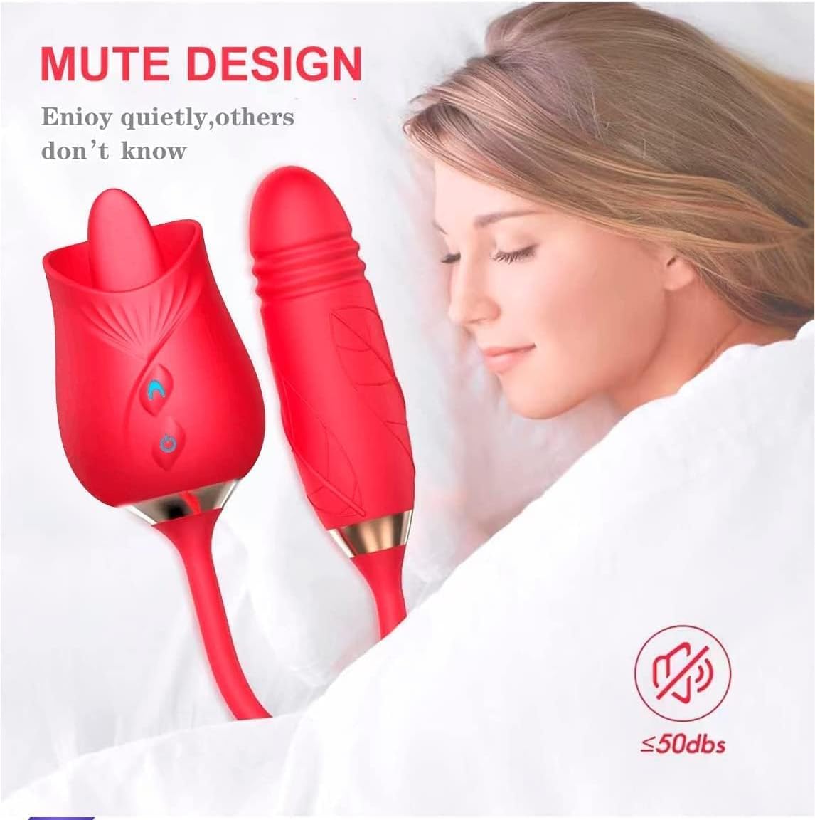 Rose Toy Vibrator Thrusting G Spot Dildo Clitoral Licking Stimulator Anal Plug Oral Tongue Adult Teasing Sex Toys for Women Couple Masturbation Female and Couples