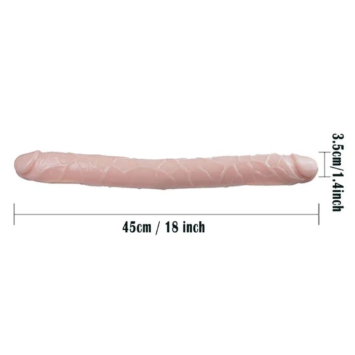 [Astante Living]18 Inches Double Sided Long Dildo Crystal Jellies Realistic Extra Plus Dong Dual Penetration Anal Plug Adult Sex Toy for Lesbian Women Couple