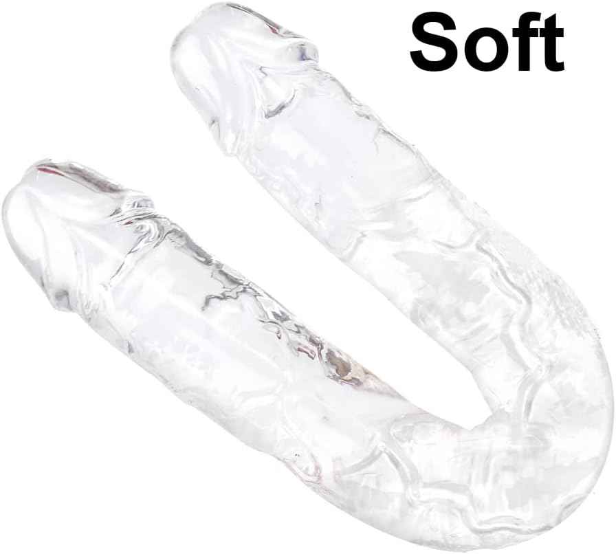 [Astante Living]18 Inches Double Sided Long Dildo Crystal Jellies Realistic Extra Plus Dong Dual Penetration Anal Plug Adult Sex Toy for Lesbian Women Couple