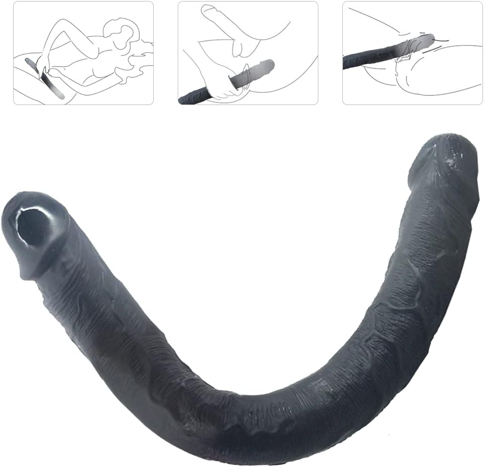 [Astante Living]18 Inches Double Sided Long Dildo Crystal Jellies Realistic Extra Plus Dong Dual Penetration Anal Plug Adult Sex Toy for Lesbian Women Couple