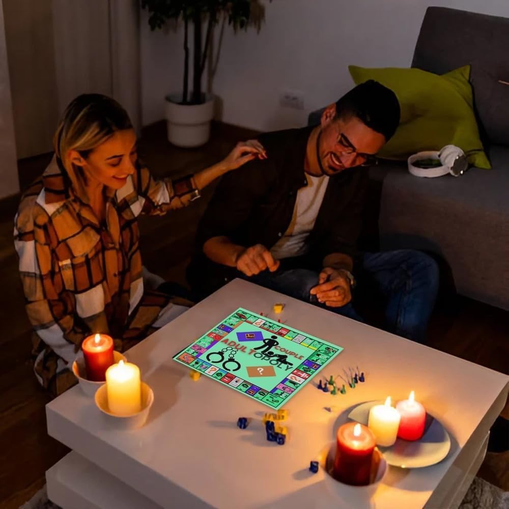 Adult Couples Sex Board Game Set, 50 x 50 cm Board with Dice and Playing Pieces, Roll-and-Move Sexual Position Challenge Game for Couples, Newlyweds, Date Night, Parties and Intimacy Play