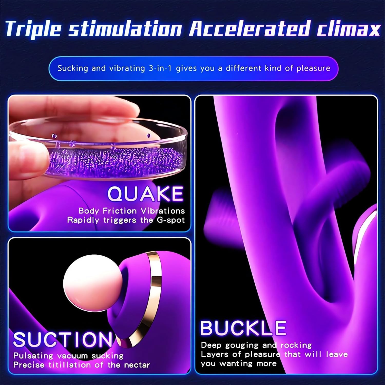 Flapping Vibrator Dildo G Spot Rabbit Clitoris Vibrator with 7 Sucking modes 7 Vibration 7 Flapping Modes for Clit Nipples Anal Multi Stimulation Rechargeable Adult Sex Toys for Women Couples - image 22