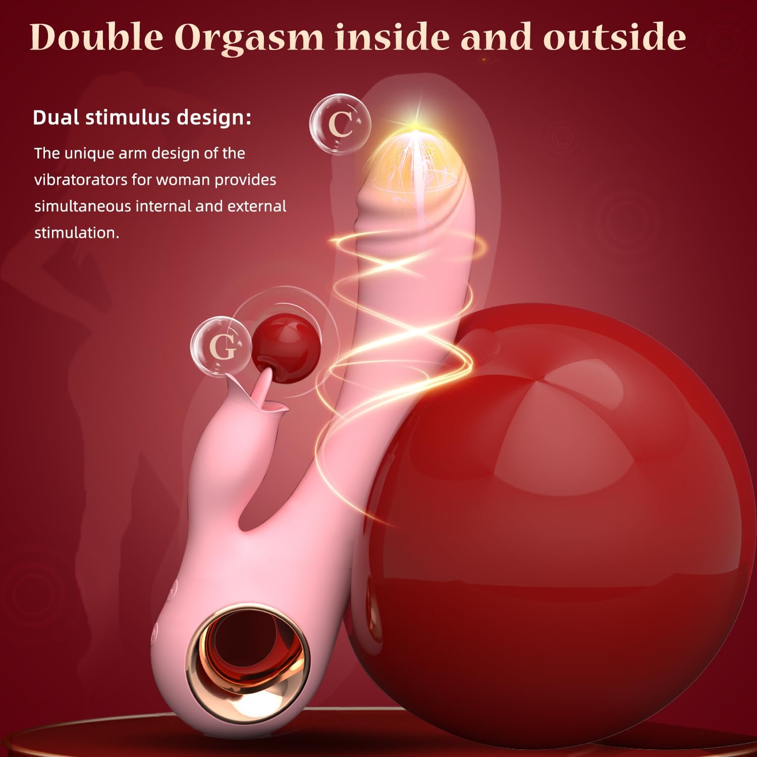 [Astante Living] Heated Dual-Action G-Spot Vibrator with Tongue-Licking Clitoral Stimulator | Powerful Vibration, Waterproof & USB Rechargeable Realistic Massager for Women