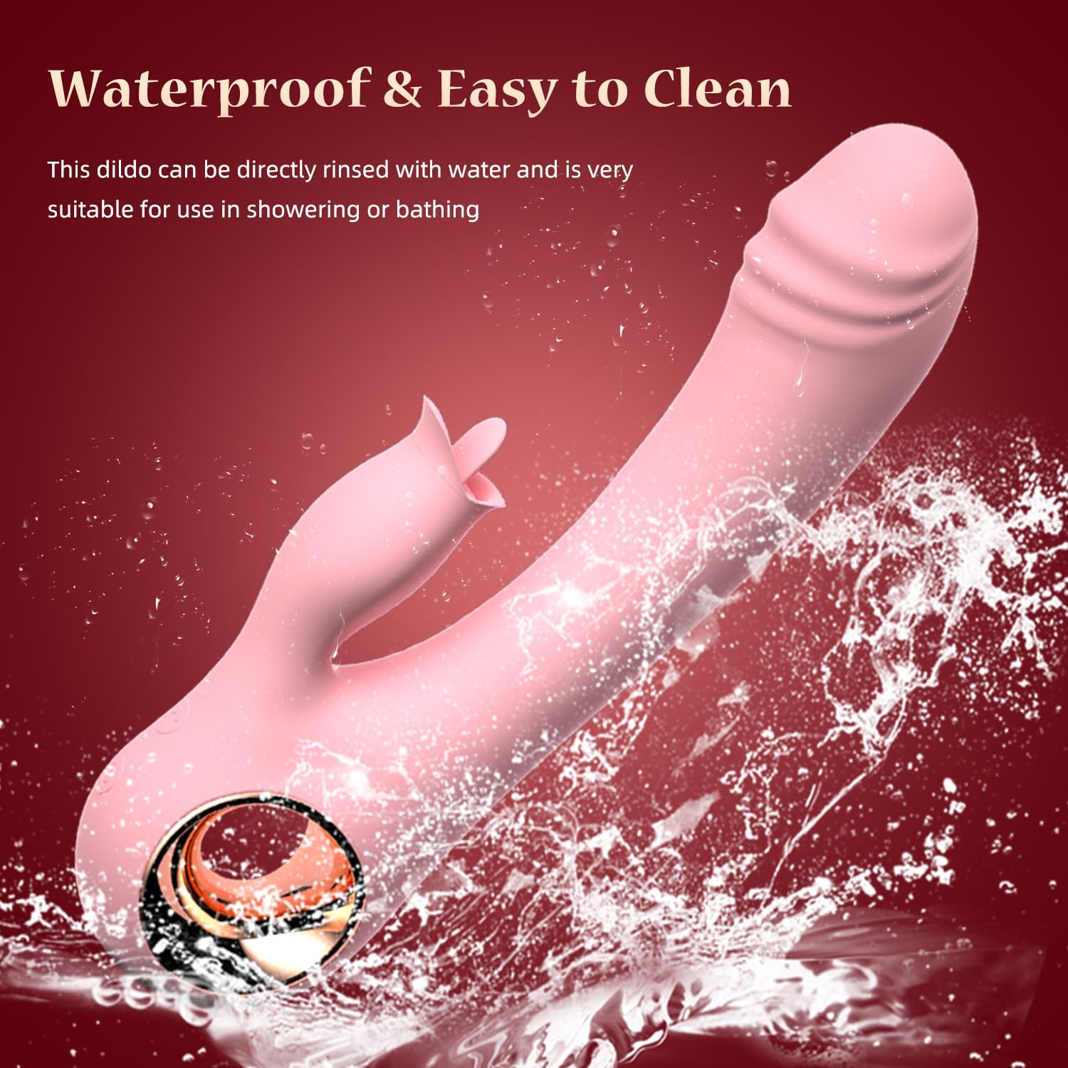 [Astante Living] Heated Dual-Action G-Spot Vibrator with Tongue-Licking Clitoral Stimulator | Powerful Vibration, Waterproof & USB Rechargeable Realistic Massager for Women