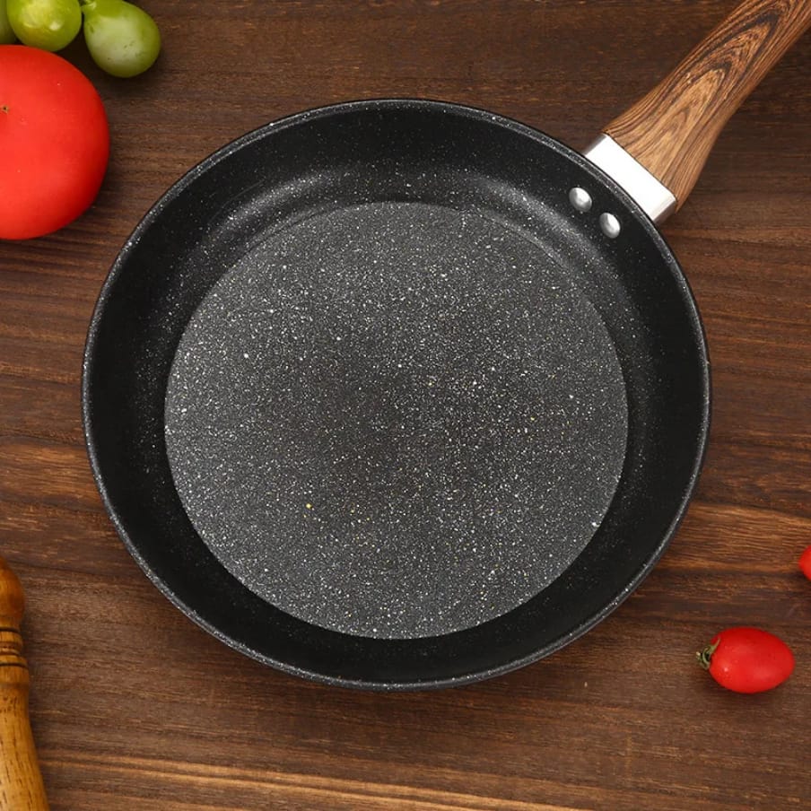Granite Heavy Deep Nonstick Frying Pan – Fast Thermal Heating Cookware, Uses Less Oil (24cm & 26cm Sizes)