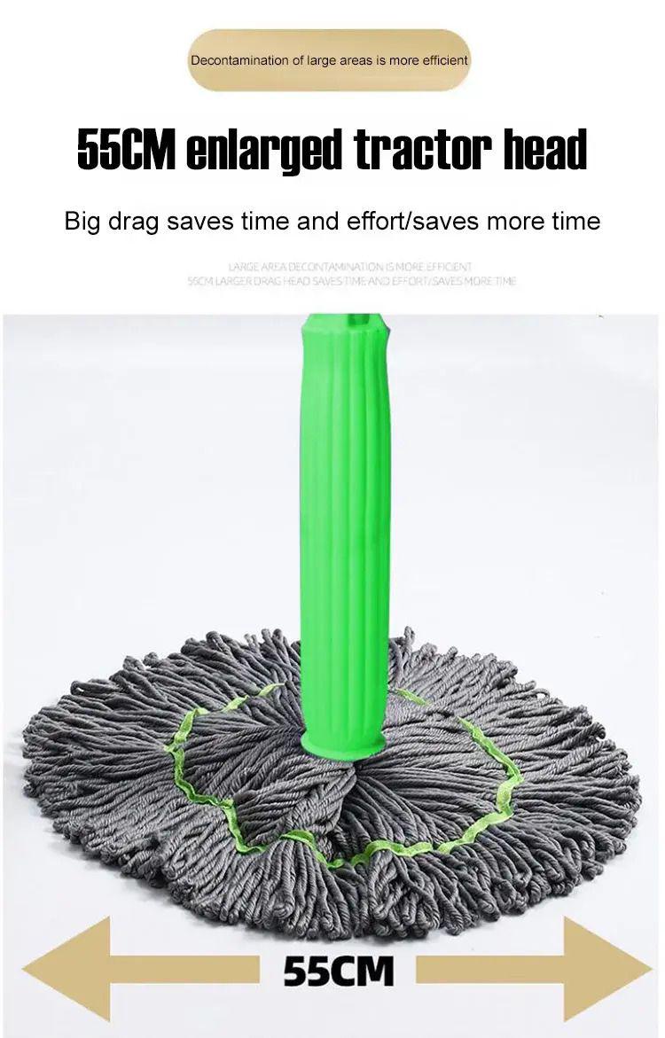 2-in-1 Dehydrated Bamboo Fibre Mop – Wet & Dry Floor Cleaning with Self-Drying Mechanism – Durable, Reusable Mop for Tiles, Wood, Laminate & Hard Floors – Lightweight & Efficient Design