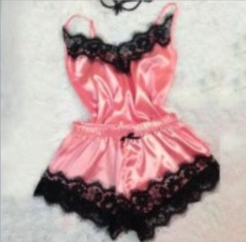 Sexy Lingerie Women Silk Lace Casual Loose Solid Sleeveless Dress Babydoll Nightdress Nightgown Sleepwear Summer Clothes