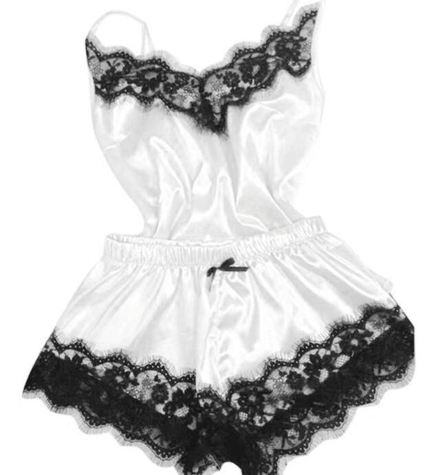 Sexy Lingerie Women Silk Lace Casual Loose Solid Sleeveless Dress Babydoll Nightdress Nightgown Sleepwear Summer Clothes