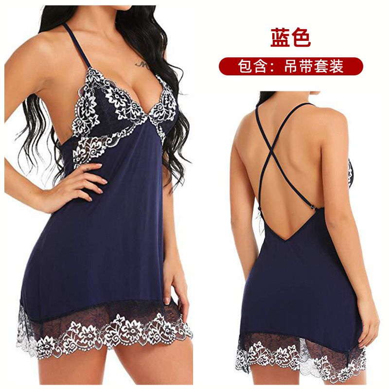 Sexy Lingerie Women Silk Lace Sleeveless Babydoll V neck Nightdress Nightgown Short Sleepwear Night Dress Underwear Plus Size