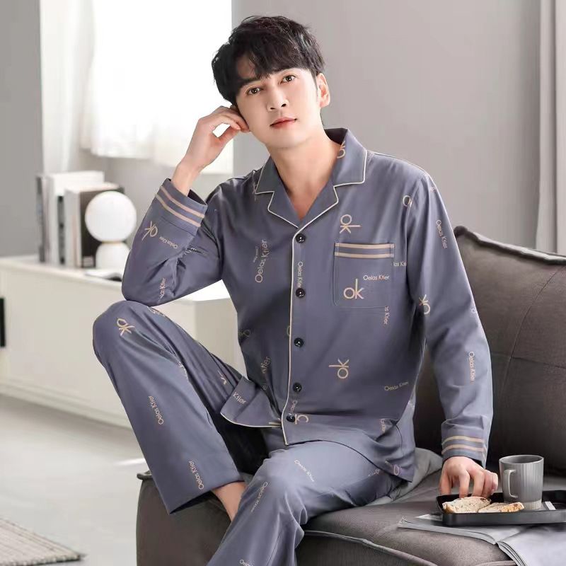 Men’S Thermal Pajamas Sets With Buttons Casual Long Sleeve Long Pants Housewear Suit Winter Autumn Checkered Pattern Sleepwear