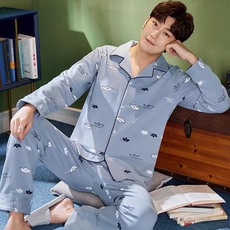 Men’S Thermal Pajamas Sets With Buttons Casual Long Sleeve Long Pants Housewear Suit Winter Autumn Checkered Pattern Sleepwear
