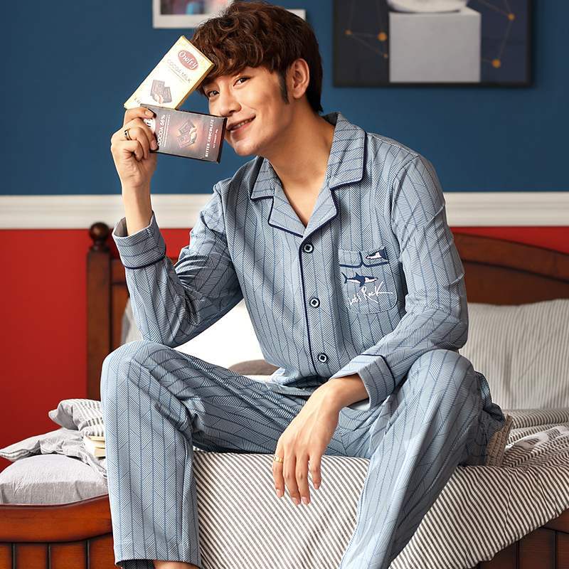 Men’S Thermal Pajamas Sets With Buttons Casual Long Sleeve Long Pants Housewear Suit Winter Autumn Checkered Pattern Sleepwear