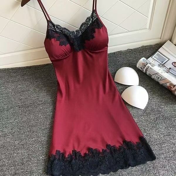 Sexy Ladies Lace pajamas Backless Strap Solid Color Sleepwear Women Babydoll Sleep Tops  Women Clothing