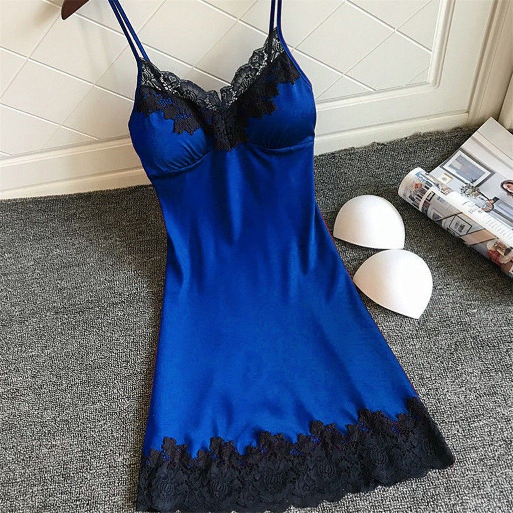 Sexy Ladies Lace pajamas Backless Strap Solid Color Sleepwear Women Babydoll Sleep Tops  Women Clothing