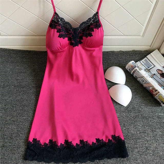 Sexy Ladies Lace pajamas Backless Strap Solid Color Sleepwear Women Babydoll Sleep Tops  Women Clothing