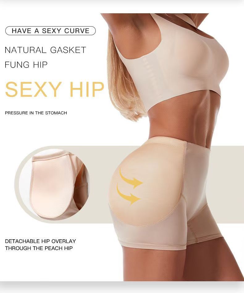 Women Low Waist Underwear Sponge Pads Body Shapers Hips Up Belly Slim Fake Ass Pants Padded Shapewear Panties Hip Pads Plus Size