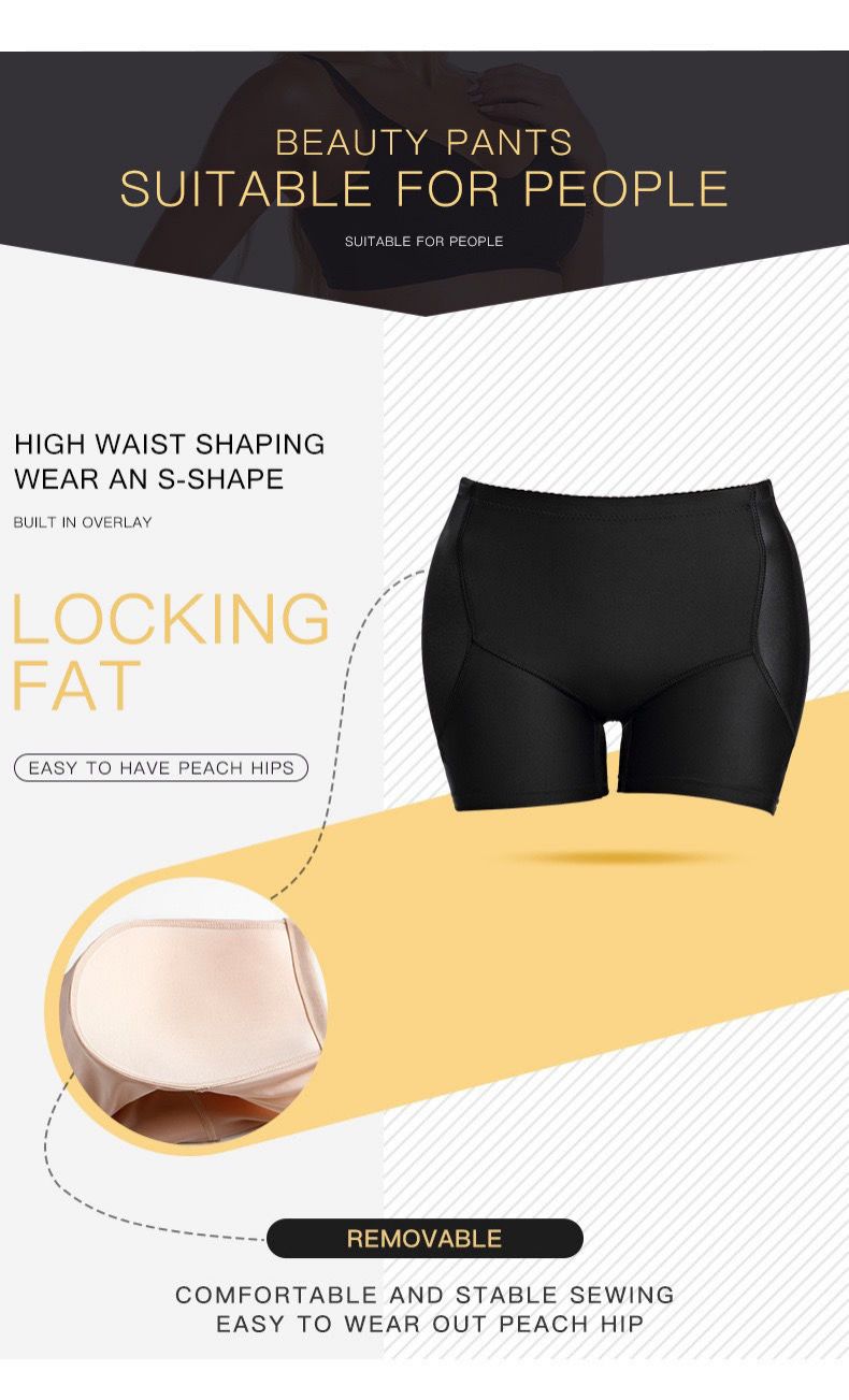 Women Low Waist Underwear Sponge Pads Body Shapers Hips Up Belly Slim Fake Ass Pants Padded Shapewear Panties Hip Pads Plus Size