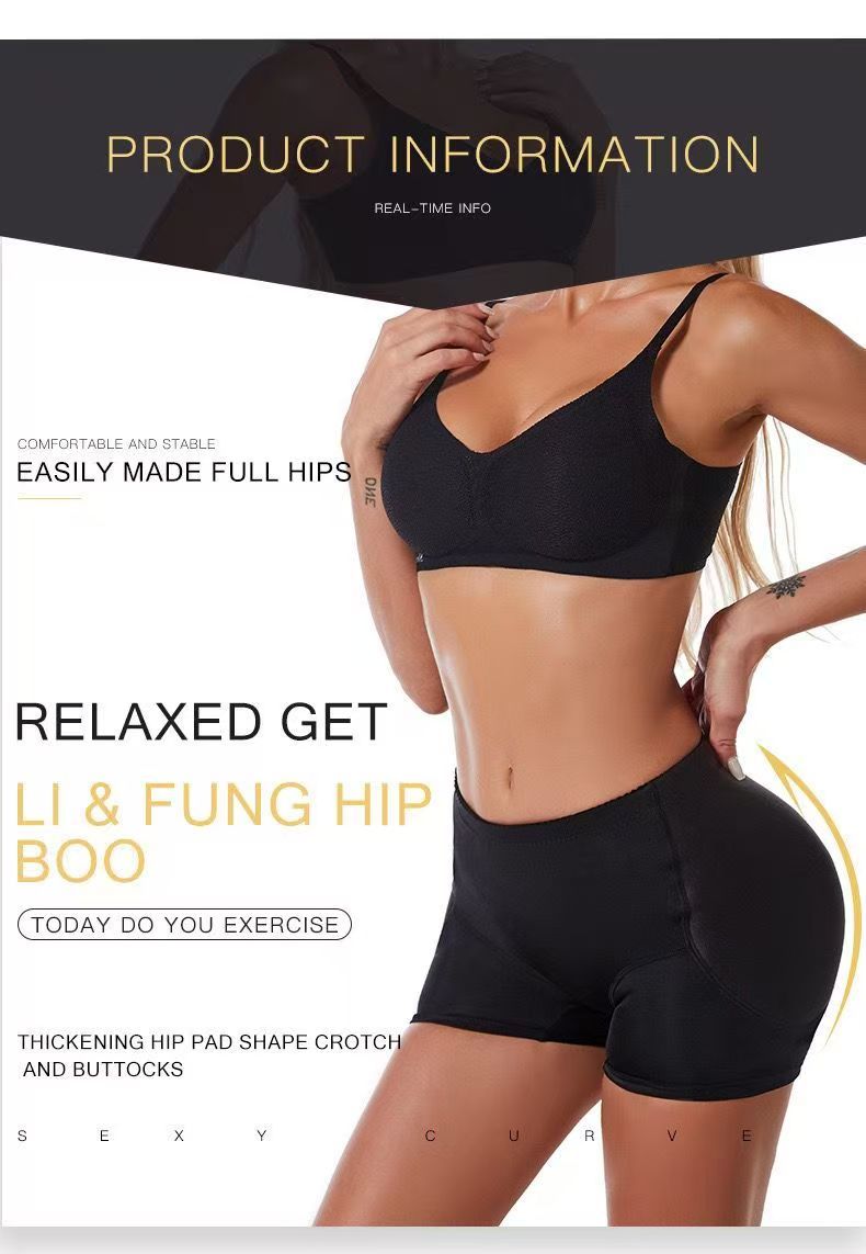 Women Low Waist Underwear Sponge Pads Body Shapers Hips Up Belly Slim Fake Ass Pants Padded Shapewear Panties Hip Pads Plus Size