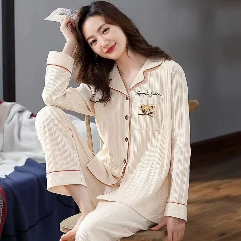 Pyjama Women Clothes Summer Womens Pajamas Sets Long-sleeved Sleepwear Suits Girl Fashion Casual Outerwear Sleepwear Night Suit