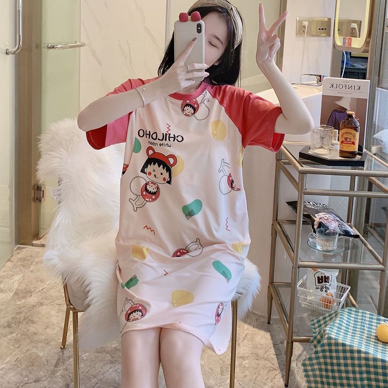 Pregnant women's dresses, pajamas, summer women's breastfeeding clothes, postpartum baby clothes, thin maternity pajamas