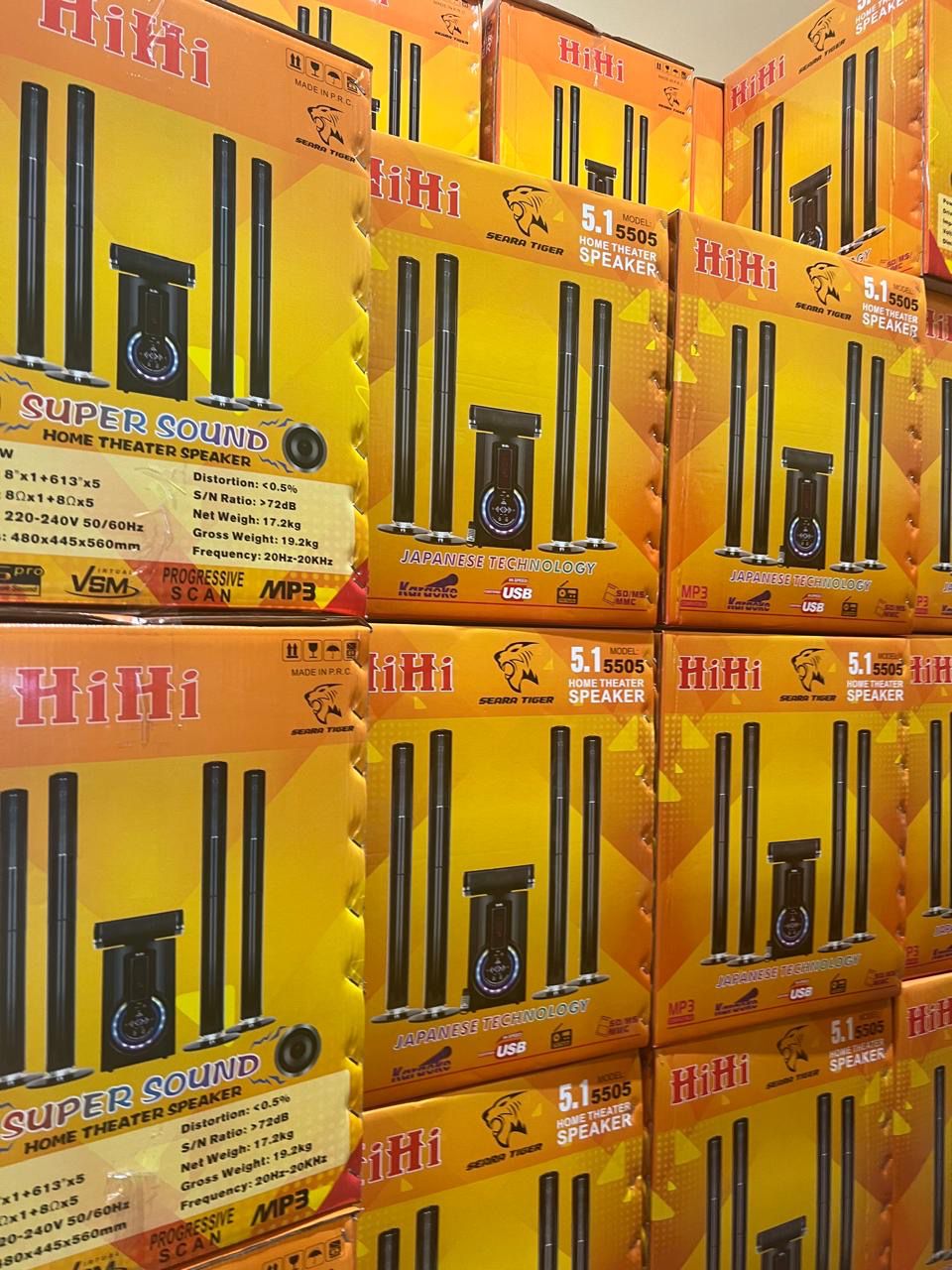 HiHi Seara Tiger 5.1 Channel Model 5505 Home Theater Speaker System – Powerful Surround Sound with Deep Bass Subwoofer, Bluetooth, USB, AUX & FM Support, Ideal for TV, Movies, Music & Parties