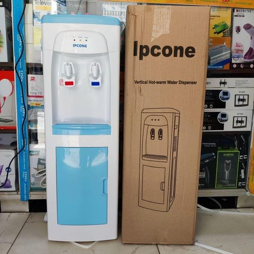 IPCONE 2 Taps Faucets Water Dispenser Hot and Normal with Cup Cabinet 1 Door Top Loading (Medium Size) 1Yr Warranty - White/Blue