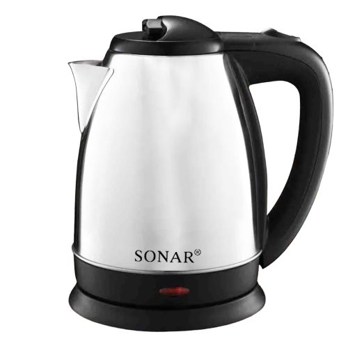 Sonar Stainless Steel 1.8Ltr Electric Kettle,1.5m Power Cord,1500W Fast Boil 1YR WRTY