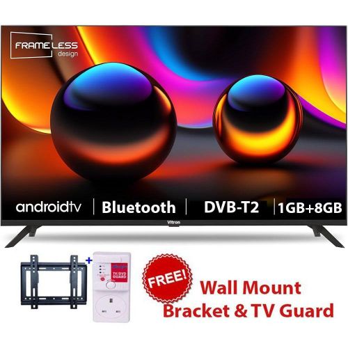 Vitron 32 Inch Frameless/Bluetooth,Smart TV HD Netflix,Youtube,Android 11+FREE BRACKET+POWER GUARD + FREE 1 YEAR WARRANT AND A FREE DELIVERY TO YOUR DOORSTEP
