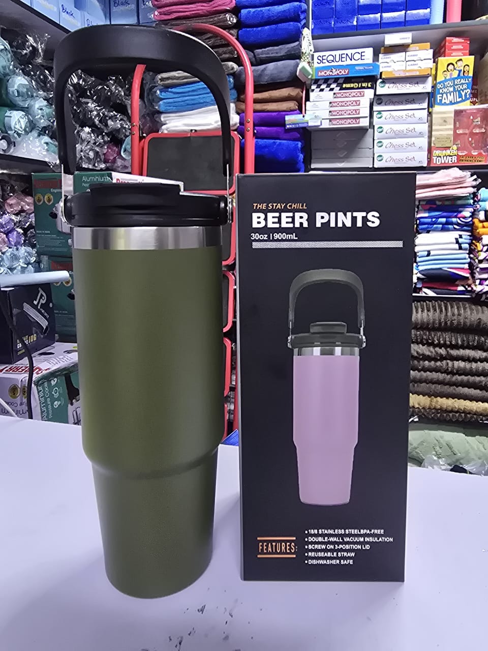 😶‍🌫️📍Cold Stainless Steel Stanley Mug Water Bottle/Flask,travel insulated hot and cold drinks 1.0L powder coated double wall coffee Stanley tumbler with straw and handle🦋insulated hot and cold dri