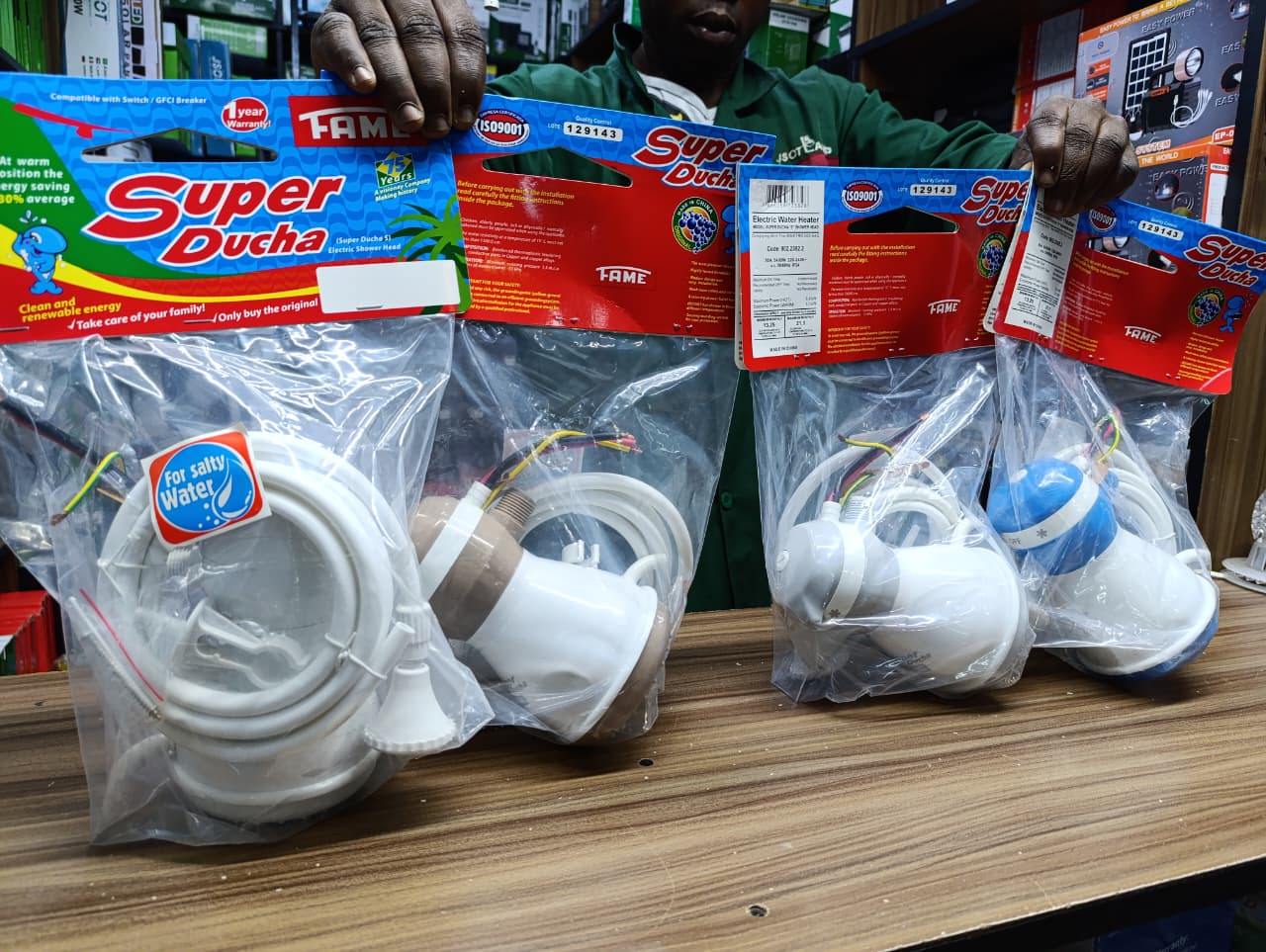 🎇Fame Salty water Super Ducha Instant Shower Head - borehole or normal Water heater🎇superior quality but also specially designed for salty and hard water meaning that it does not get clogged by scum