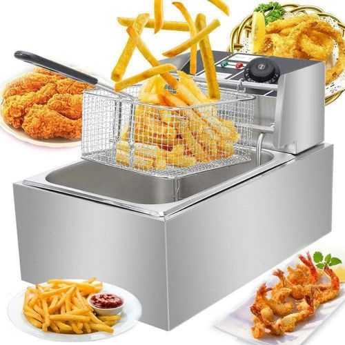 LIMITED OFFER🦋Globalstar 6 LITRES STAINLESS STEEL 6L SINGLE TANK Energy Efficient Double Electric Chips /Chicken /MANDAZIS Deep Fryer Machine🎉Make authentic, restaurant-style fish and chips, chicken