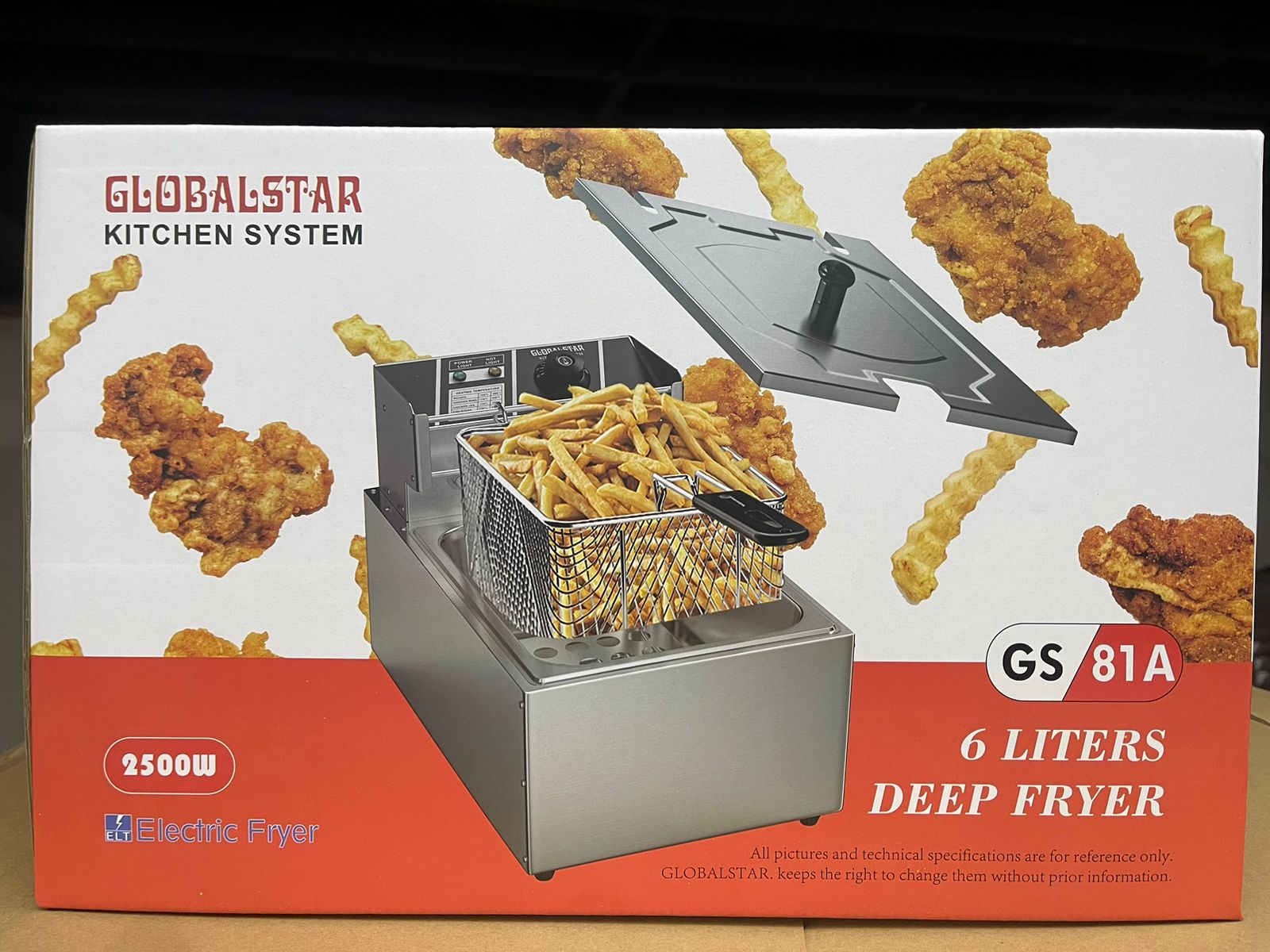 LIMITED OFFER🦋Globalstar 6 LITRES STAINLESS STEEL 6L SINGLE TANK Energy Efficient Double Electric Chips /Chicken /MANDAZIS Deep Fryer Machine🎉Make authentic, restaurant-style fish and chips, chicken
