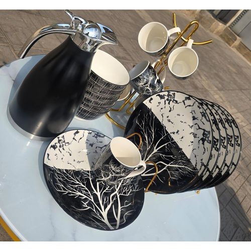 ON OFFER📍19PC Unique Ceramic Dinner Set – 10" Plates, 6 Cups, 6 Plates, 6 Bowls & 1 Flask Elegant Tableware🎇provide a complete dining experience. Easy to clean, microwave, and dishwasher safe, this