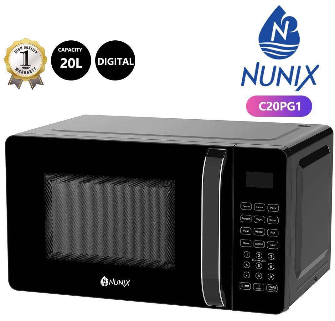 MICROWAVE. Nunix Digital Microwave Oven 20L Without GRILL,  has a large turntable did Enables you to load bigger food containers or more food, it's powerful enough to handle the task.
