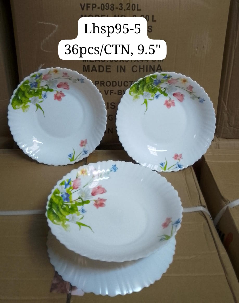 PLATES. Nice One 6PCS 9.5INCH High Quality Glass Dinner Dish Plates, stronger impact resistance than ordinary ceramics, minimizing the risk of injury from broken tableware, especially for children.