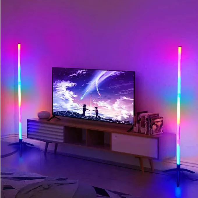 LED RGB 110CM Lighting Corner Lamp with App Bluetooth and Remote Control, Modern Standing Lamp with Music Sync