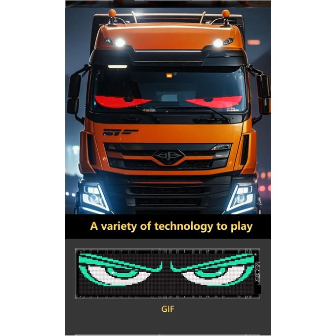 RGB Devil Eyes Light For Cars, Eyes For Truck Windshield LED Panel Smartphone APP & Remote Control LED Flexible Screen LED Matrix Pixel Panel 5V USB Car Window LED Screen