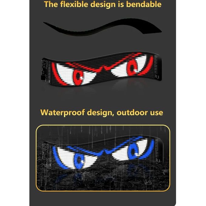 RGB Devil Eyes Light For Cars, Eyes For Truck Windshield LED Panel Smartphone APP & Remote Control LED Flexible Screen LED Matrix Pixel Panel 5V USB Car Window LED Screen