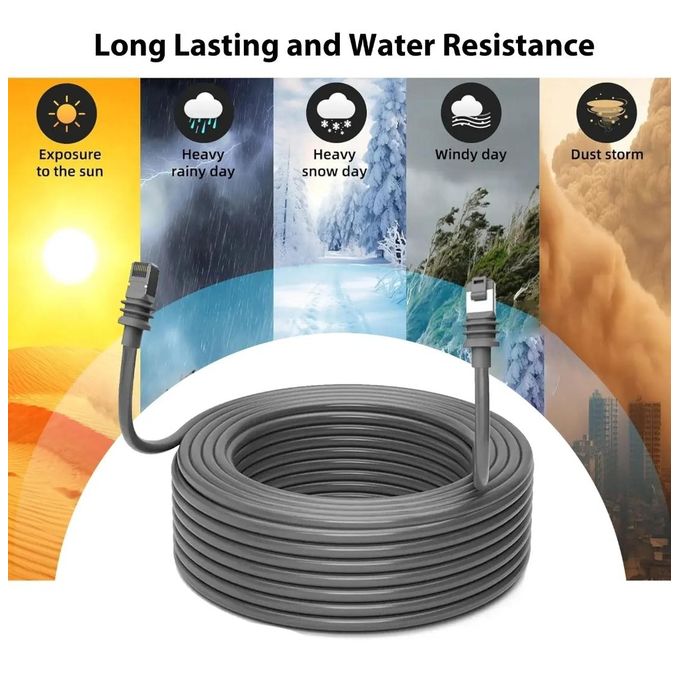 Starlink 150FT/46M Standard Actuated Cable Cat 6 for V3/ GEN 3 Connection, IP68 Waterproof Supports 1200M Protocol Network Extension Replacement Cable Cord for Router (150FT/46M) Line